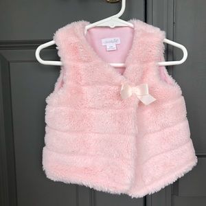 Mud Pie Pink Fur Vest | 6-9 Mos